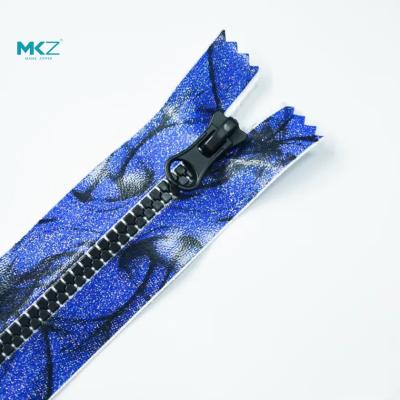 China Blue TPU Outdoor Clothing Nylon Water Proof Zippers for sale