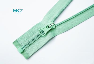 China Mint Green Double Bon Open End Clothing Special Zippers for sale