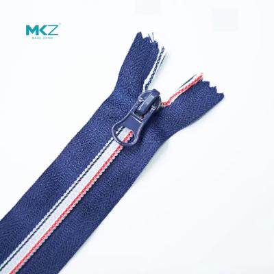 China PET Bag Long Chain Dark Blue #5 Nylon Coil Zipper for sale