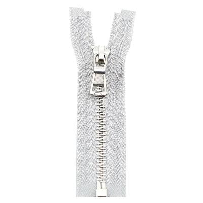 China Silver Platinum Plated #5 Open End Metal Coat Zippers for sale