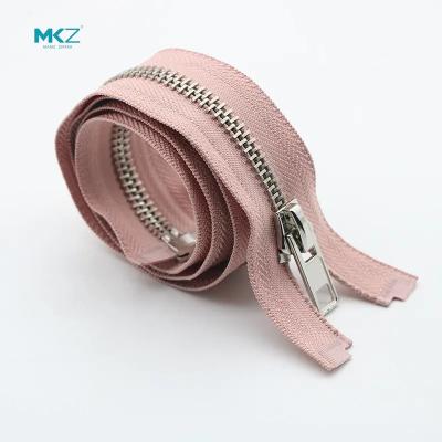 China Pink Copper #8 #3 Metal Zippers For Handbags Platinum Puller for sale