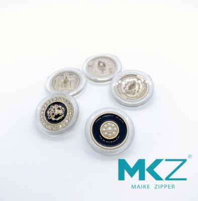 China 36L Pearl Rhinestone 23mm Epoxy Button For Clothing for sale