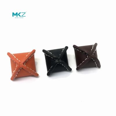 China Black High End Shank Square Vintage Leather Buttons for sale