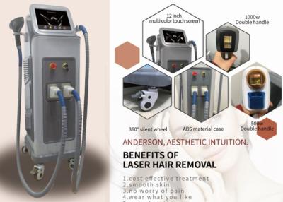 China Safe 808nm Diode Laser Hair Removal Machine Double Handle Piece Painless Effective for sale