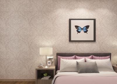 China Embossed Vinyl Victorian Damask Wallpaper , Floral Damask Wallpaper for Bedroom for sale
