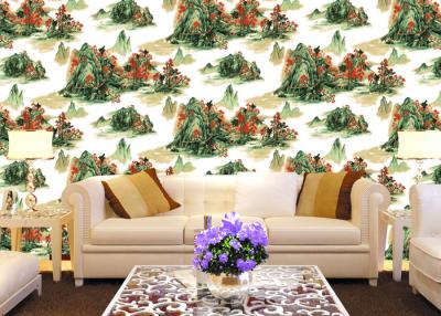 China Chinese Style Room Decoration Wallpaper Mountains And Rivers For Sofa / TV Background for sale