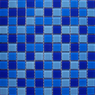 China 300x300mm mosaic tile outlet,crystal glass,swmming pool mosaic tiles, code blue for sale