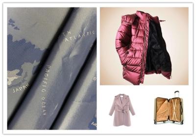 China World Map Pattern Anti Static Lining Fabric , Jacquard Garment / Bag Lining Fabric for sale