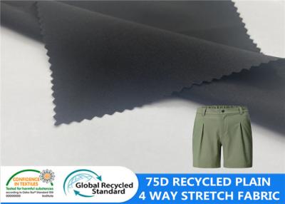 China 92% Recycled Polyester 8% Spandex Plain 75D 4 Way Stretch Fabric  Quick Dry Fabric for sale