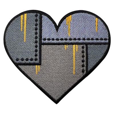 China Eco Friendly Custom Embroidered Heart Patches Washable With Splicing Patterns for sale