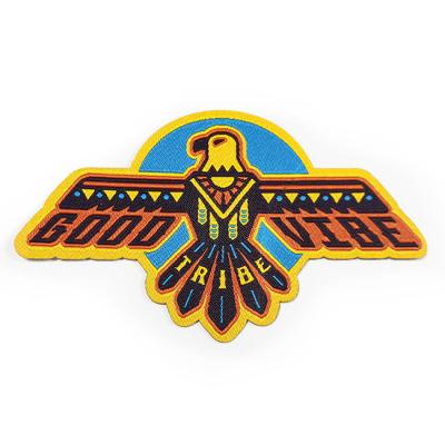 China Shrink Proof Iron On Woven Patch Logo Customized For Clothing for sale