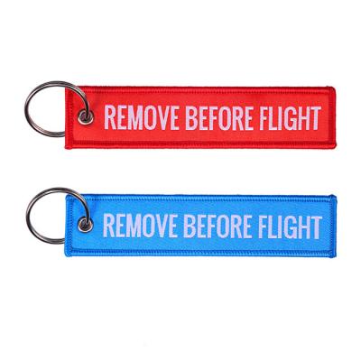 China Pantone Color Woven Key Chain Flight Tag For Advertisement for sale