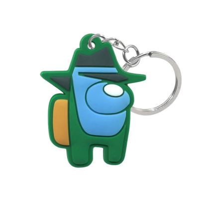 China Waterproof PVC Key Chains Smooth Surface Customized Rubber Keychain for sale