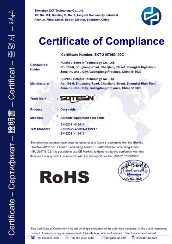 ROHS - Huizhou Huazhao Technology Co., Ltd.