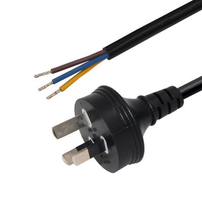 China australiano 3 Pin Plug To Open Wires do cabo do cabo distribuidor de corrente de 3mmx1.5mm à venda