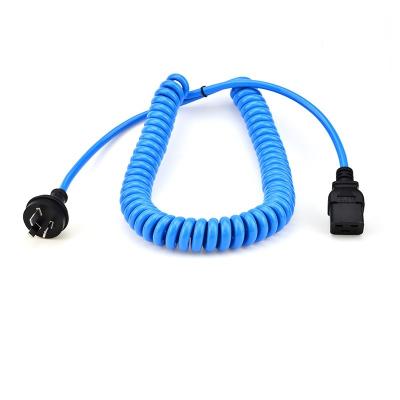 China Cable de fuente de alimentación de resorte rizado de bobina espiral Enchufe de CA de Australia a IEC320 C13 C19 en venta
