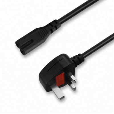 Chine Norme C7 universelle de Pin Power Cable Cord Figure 8 de l'ordinateur portable 3 de prise BRITANNIQUE à vendre