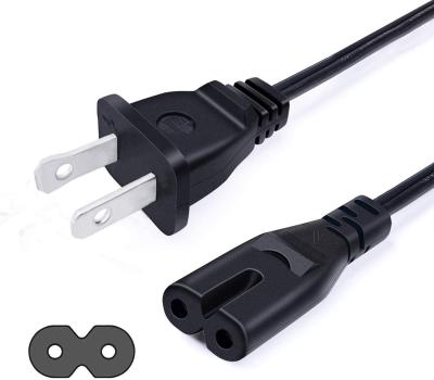 China US Plug IEC320 C7 Cable NEMA 1-15P ,  7A 10A 125V 2 Prong AC Power Cord for sale