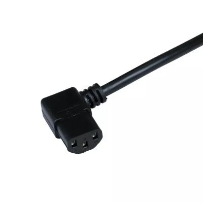 China Ángulo eléctrico del IEC C13 del cable de corriente alterna 10A 13A 15A del Pin del diente de la ventaja 3 en venta