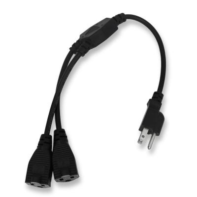 China Rewireable US Nema Power Cable , 3 Prong Female Power Cord Y Splitter 5-15R for sale
