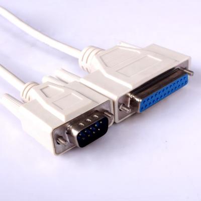 China 2m 3m RS232 RJ45 Cable DB9 Male To DB25 Female Modem For Data Transmission for sale