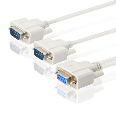 China DB9 Y Splitter RS232 RJ45 Cable 30cm 9 Pin 1 Female To 2 Male Serial for sale