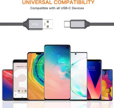 China Braided Straight USB Cable Type C To Type A Male For Mobile Phone Charging OEM ODM for sale