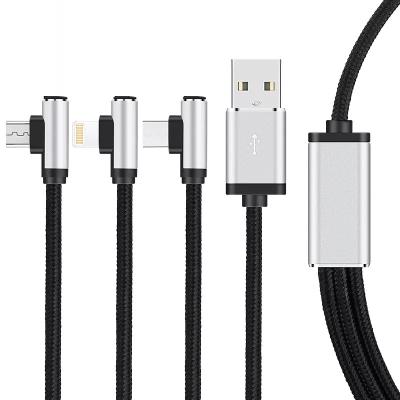 China 120cm Retractable Straight USB Cable 3 In 1 For Data Transmission OEM for sale