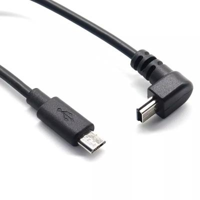 China Cabos USB personalizados de ângulo de cotovelo MINI USB B macho para micro USB para disco rígido à venda