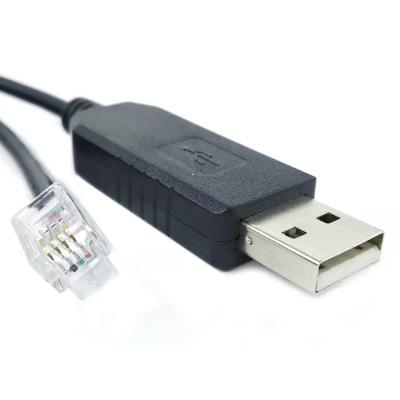 China 1m PVC Black POS Machine Cable USB RS232 To Rj12 Straight Type for sale