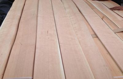 China Pink Quarter Cut Cherry Veneer With Mineral Line , 0.5 mm Thickness for sale