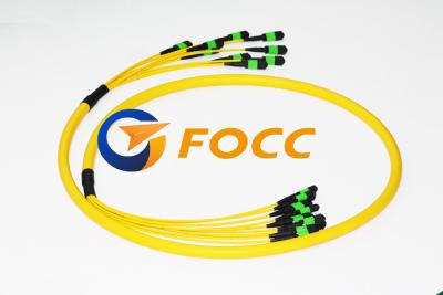 China cable unimodal Assemsblies del desbloqueo de la fibra de la chaqueta amarilla MTP/MPO de 15.0m m en venta