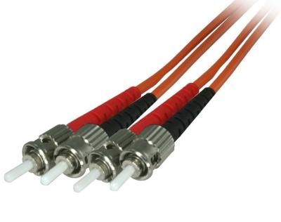 China 2.0mm Orange Fibre Patch Cables ST Duplex OM2 Multimode PVC Jacketed for sale