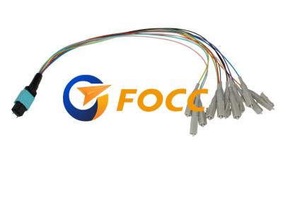 China Cable directo con varios modos de funcionamiento OM3 0.9m m del desbloqueo de la fibra del arnés MTP/MPO del LC en venta