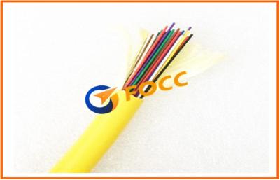 China Corning 48 Core Indoor Fiber Optical Cable , Tight Buffer 12 Strand Fiber Optic Cable for sale