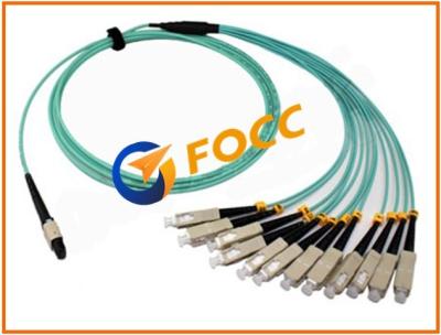 China 12 cabos do remendo da fibra óptica da configuração do núcleo, MTP ao SC ventilam para fora o tipo da fita à venda