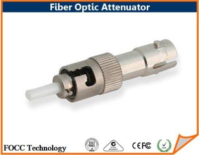 China Fixed UPC 20dB Fiber Optic Attenuator ST Male To Female Metal Housing for sale