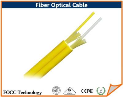 China Two 900 Micron Buffer Fiber Optical Cable Round Type Duplex Zipcord 2.0 mm Jacket for sale