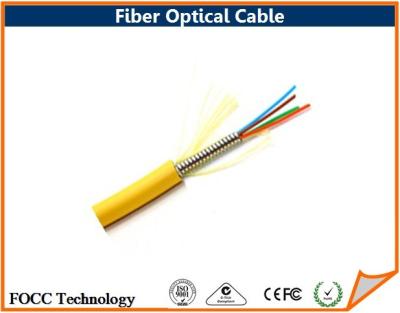 China Plenum Tight Buffer Fiber Optical Armored Singlemode 4 Core Strand Wire Cable for sale