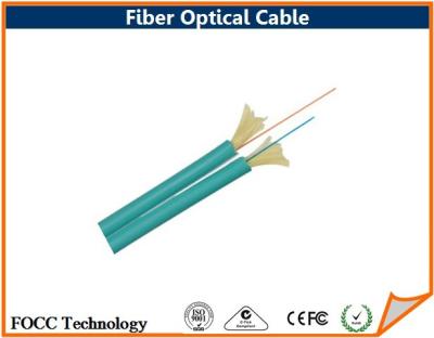 China Teal Zipcord Indoor Fiber Optical Cable OM3 50/125 Multimode Fiber Optic Cable for sale