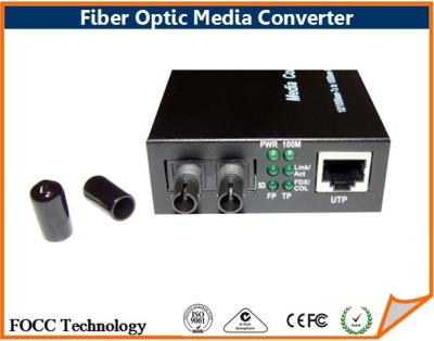 China SC / ST Connector Fiber Optic Media Converter Single Mode Fiber To RJ-45 Network for sale