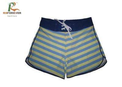 China Waterproof Striped Womens Board Shorts Sublimated Surf Beach Wear With Zipper for sale