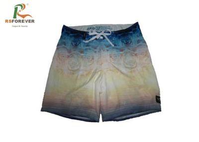 China Blue Rose Boys Stretch Swim Shorts Environmental Printing With Flat Waistband for sale