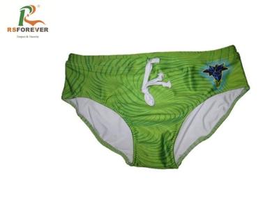 China Printed Green Mens Bikini Swimwear With LightWeight Environmental Lycra for sale