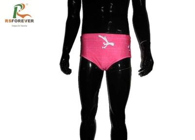 China Sublimated Custom Bikini Swimwear For Boys Dye Sublimation Printing Pink Color for sale