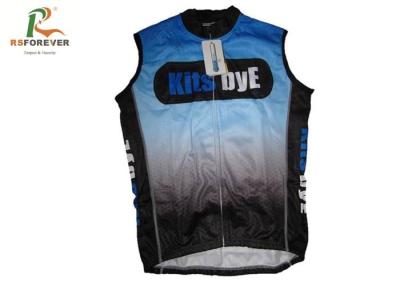 China Blue Print Mens Sleeveless Cycling Jerseys Custom Tank Top Style For Bike Riding for sale