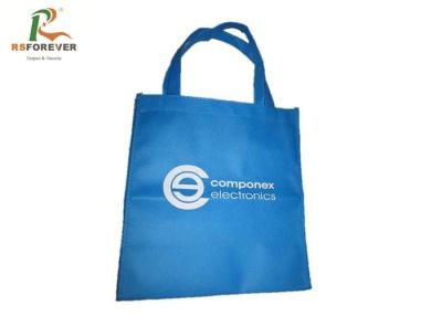 China Non Woven Printed Shopping Bags Blue Recyclable Tote Style Silk Screen Printing for sale