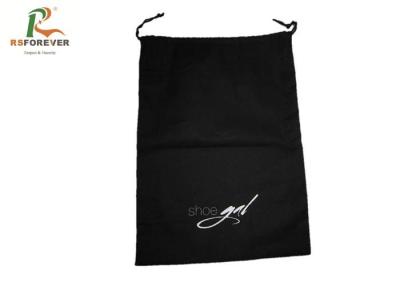 China Printed Black Non Woven Shopping Bag With Drawstring String 40 * 35 * 40CM for sale