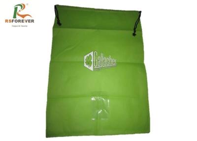 China Custom Printed Green Drawstring Bag Strong Rope Recycled For Promotion for sale