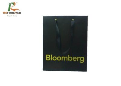 China Custom Printed Paper Bags With Handles , Various Sizes Black Paper Gift Bags for sale